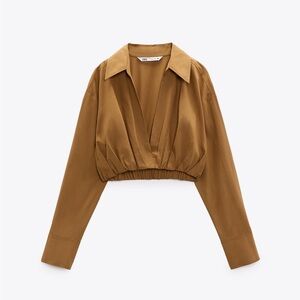 Cropped Shirt ZARA NWOT Casual Comfy Outwear Autumn Office Bussiness Casual